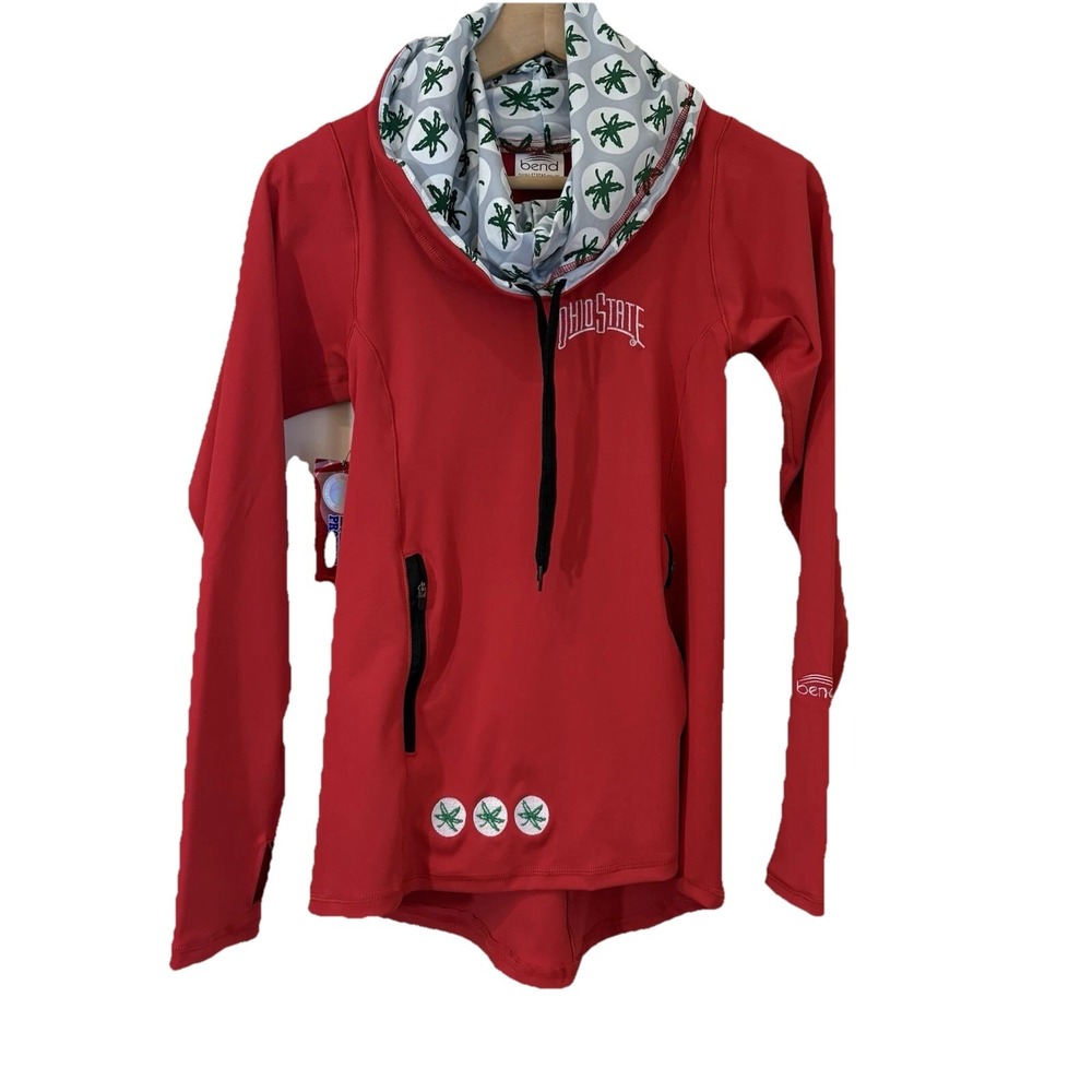The Ohio State University Womens Sweatshirt XS Pullover Red Buckeye Embroidered